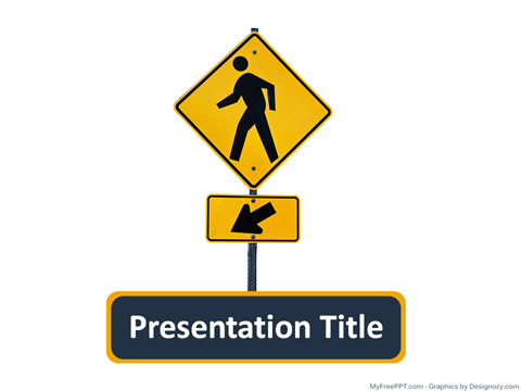 Pedestrian Signboard PowerPoint Template