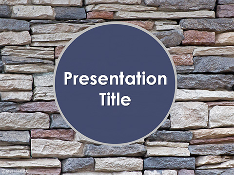 Rock Tiles Wall PowerPoint Template